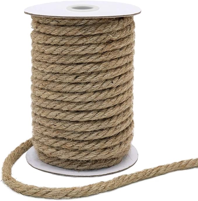 Vivifying 50 Feet 10mm Jute Rope, Natural Heavy Duty Twine - Image 8