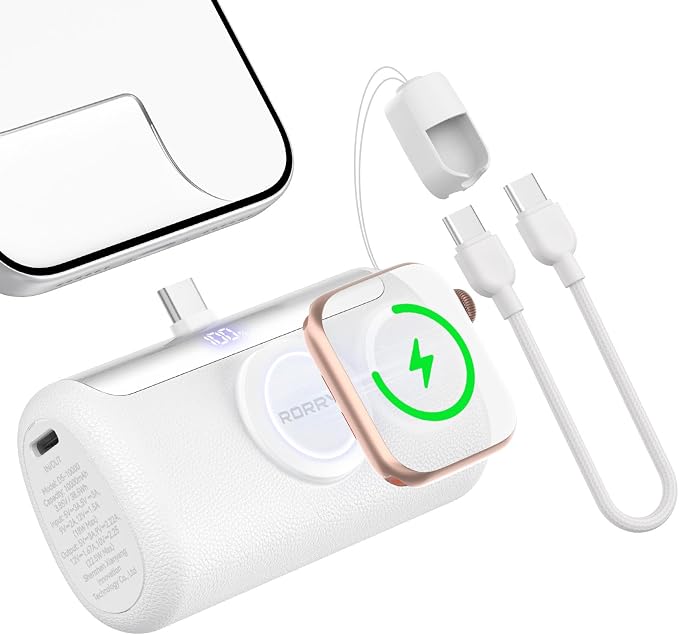 RORRY PalmGo Portable Charger, 10000mAh PD 22.5W Fast Charging Mini Power Bank by RORRY