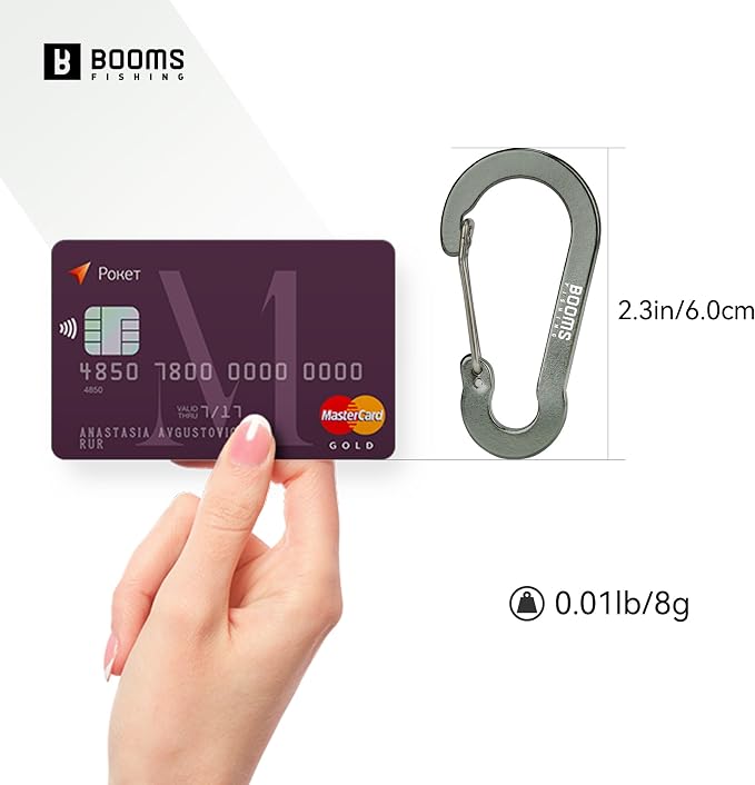 Booms Fishing CC5 Multi-Use Carabiner Clips, 10 Pack 2.3"/ 3.1" Caribeener Clips - Image 6