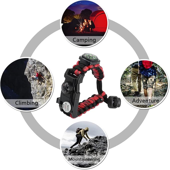 20 in 1 Survival Paracord Bracelet Adjustable Gear Kit - Image 7