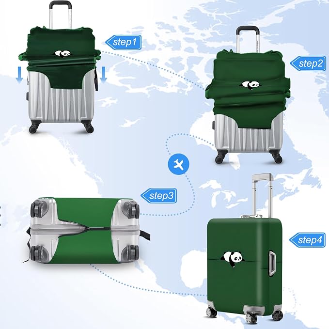 ANNA QUEEN Panda Travel Luggage Cover- Cartoon Cute Stretchable Airplane - Image 6