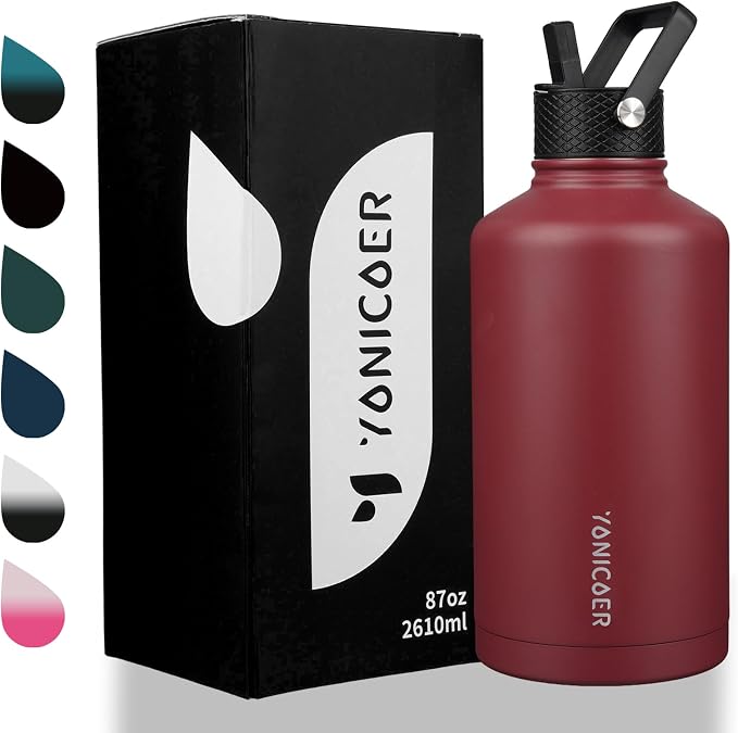 Insulated Water Bottle 87oz, Triple Wall Vacuum Stainless Steel, Leak Proof & - Image 7