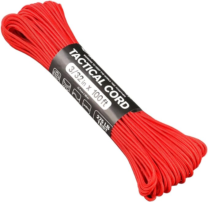 Atwood Rope MFG 275 Tactical Paracord 100 Feet 4-Strand Core Nylon Parachute by AtwoodRopeMFG