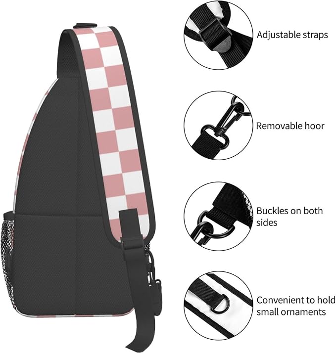 Checkered Crossbody Sling Bags for Women Men Checkerboard - Image 4