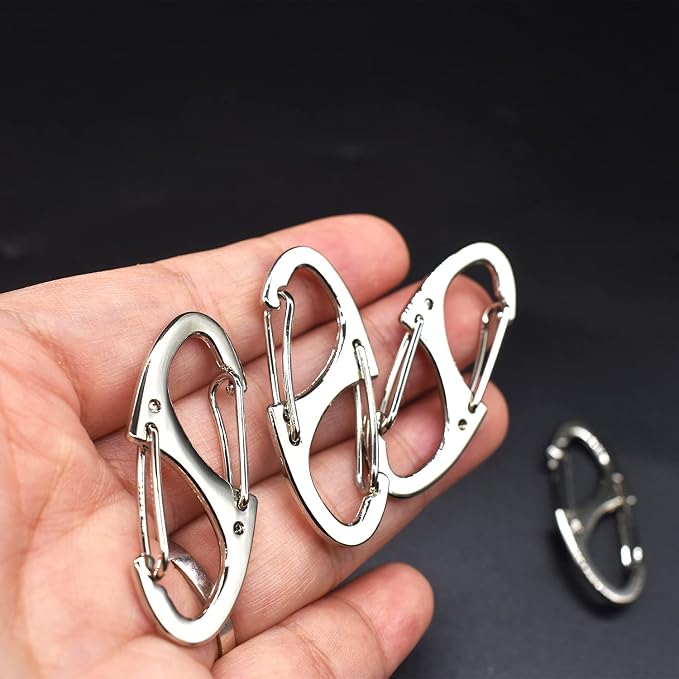 Small Carabiner Clips 1.6 inch Metal Double Sided Spring Gate Snap Hooks - Image 6