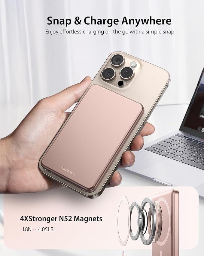 ULiXWH for Magsafe Portable Charger for iPhone, 2026 Upgrade 5000mAh Fast - Image 5