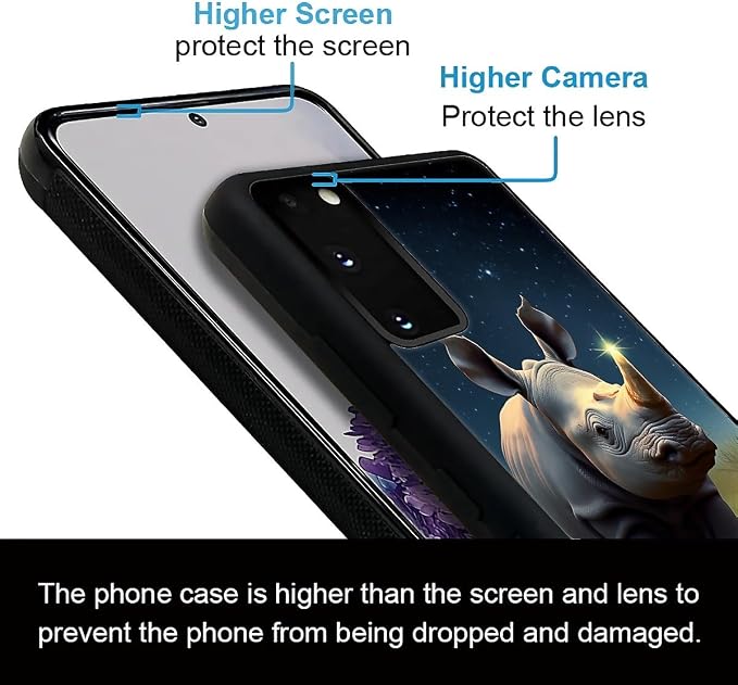 for Samsung Galaxy S20 Case, Rhino Water Marshes Pattern Graphic Design Girl - Image 3