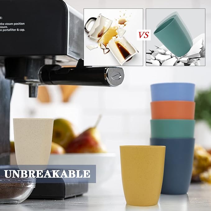 Homienly Unbreakable Plastic Cups Set Wheat Straw Cups 20 OZ Drinking Glasses - Image 5