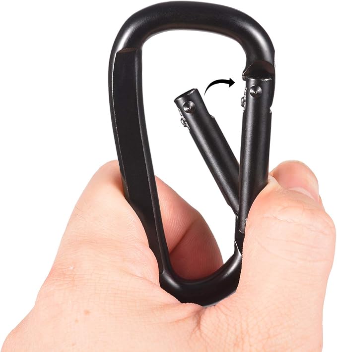 Carabiner Clip, Camping Accessories, Outdoors and Gym etc, D Shaped Spring Hook - Image 2