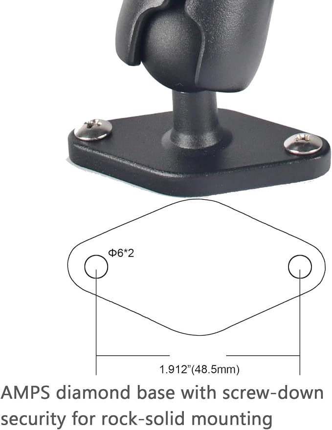 VAUBORTTI 1" Ball Phone Mount – Aluminum Alloy Arm & Base, Double Ball Joint - Image 8