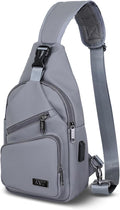 AMJ Crossbody Sling Bag Men Women, Casual Shoulder Backpack, Chest Daypack by AMJ