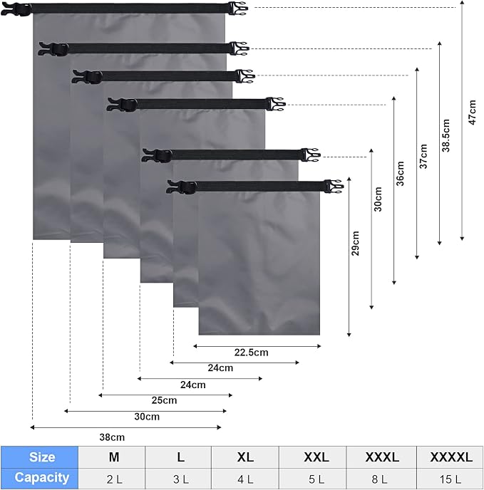 Shappy 6/12 Pcs Waterproof Dry Bags, Lightweight Outdoor Waterproof Dry Stuff - Image 2