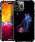 for iPhone 15 Pro Max Case, Galaxy Fox Wolf Pattern Graphic Design Girl Boy by FKBRCL4U