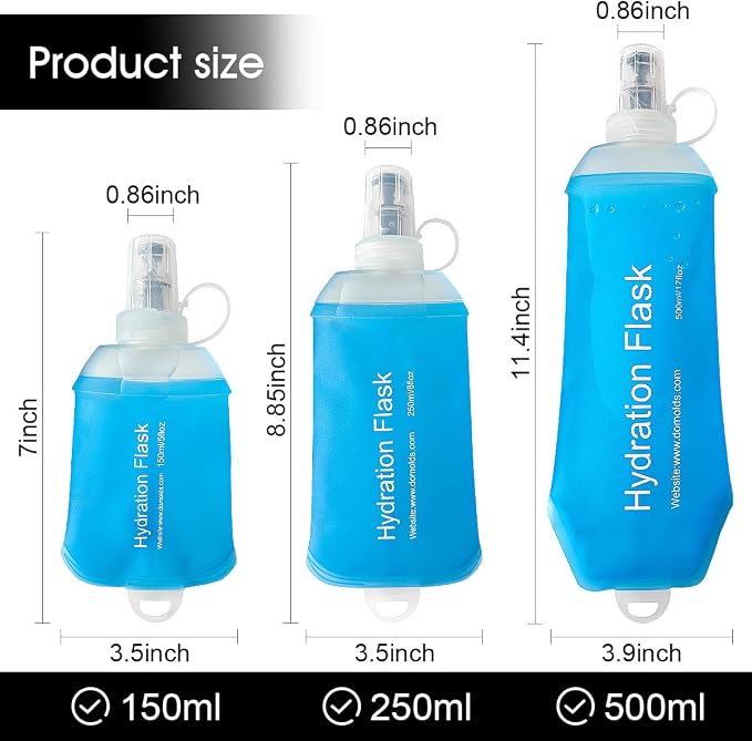 WILDREEDS 500ml Soft Flask, TPU Collapsible Soft Water Bottle - Image 4