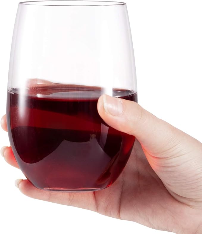 hotder Wine Glasses glasses drinking set 16 OZ Tritan, Stemless Wine Glasses - Image 4