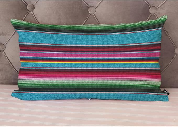 EKOBLA Decorative Lumber Cushion Case Mexican Stripes Pattern Ethnic Cinco De - Image 4