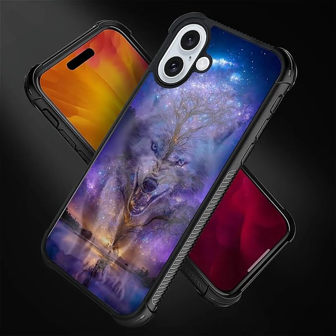 for iPhone 16 Case, Wolves in The Woods Pattern Graphic Design Girl Boy Soft - Image 4