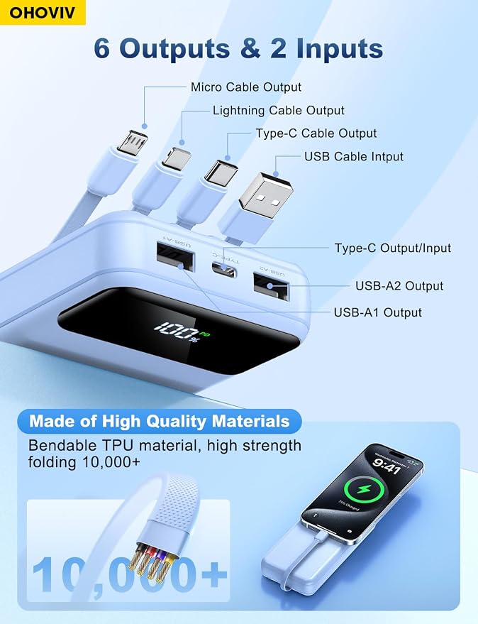 OHOVIV Portable Charger Power Bank 50000mAh Battery Pack, 22.5W Fast Charging - Image 3