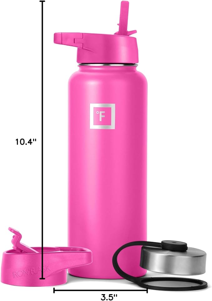 IRON °FLASK Camping & Hiking Hydration Flask - 40 oz Pink Tulip - Image 10