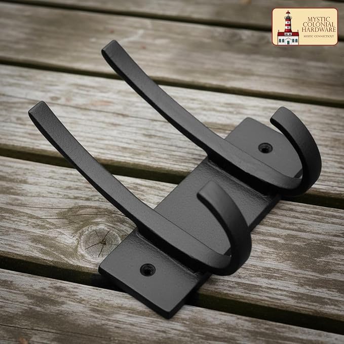 Mystic Colonial Medieval Hand-Forged Iron Double Wall Hook � 1 Pc | Heavy Duty - Image 8