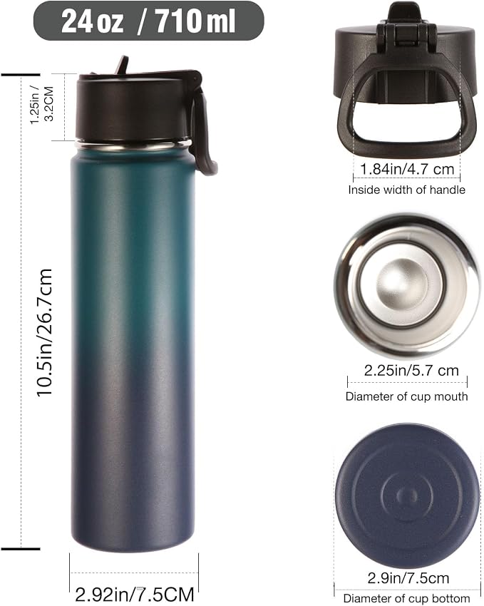 Volhoply 24oz Insulated Water Bottle - Image 2