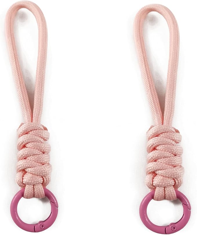 Colorful Braided Paracord Keychain, 12cm Length, Decorative Woven Rope Strap by FFILL