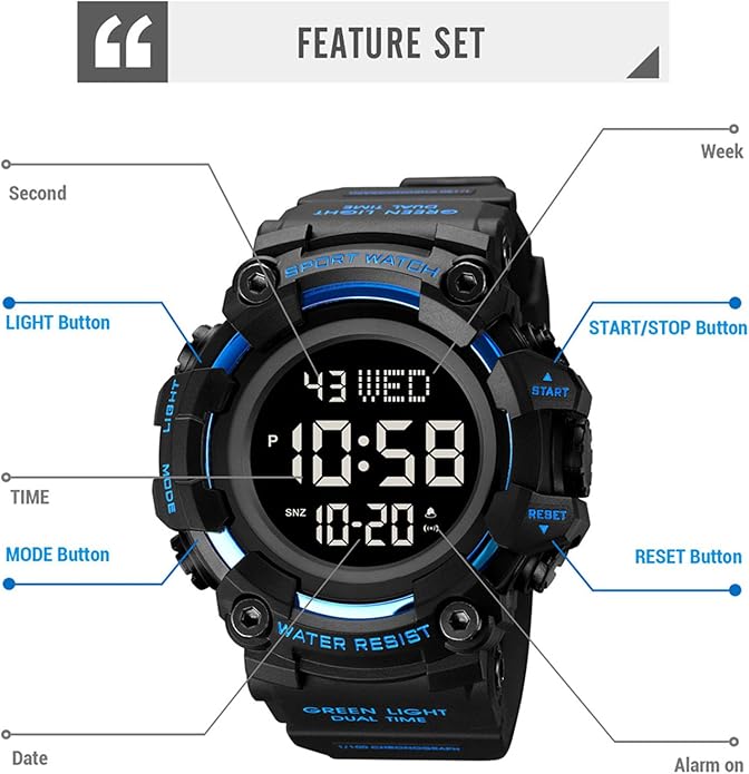 FANMIS Mens Military Multifunction Digital LED Watch Electronic Waterproof - Image 6