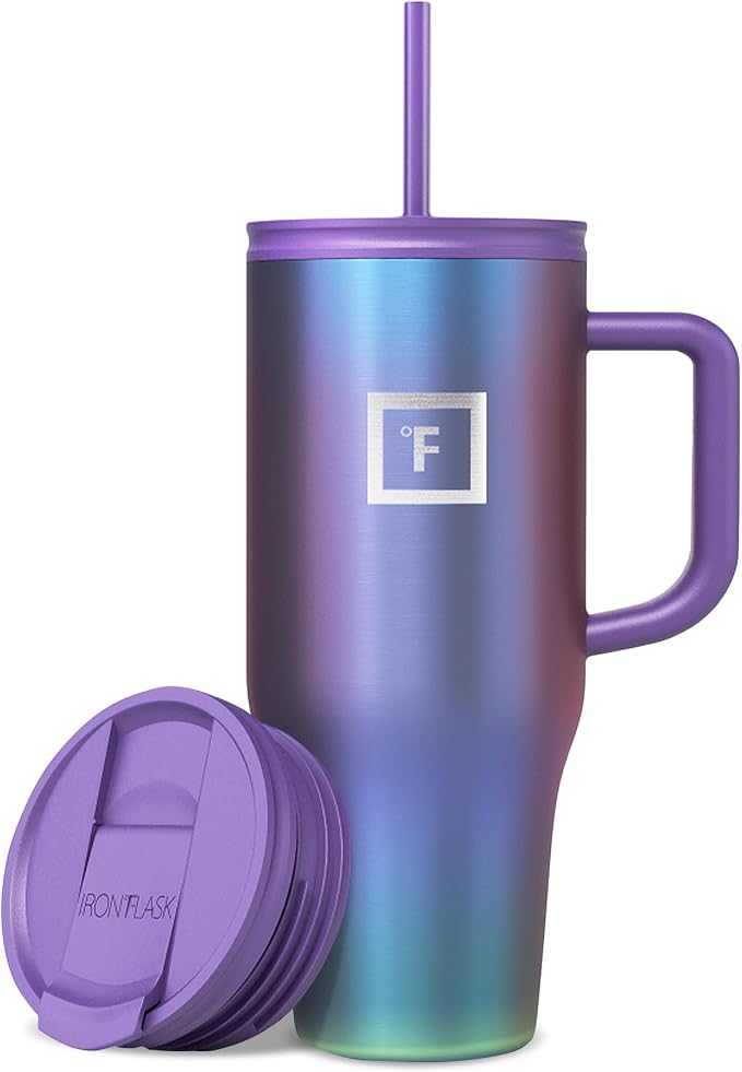 IRON °FLASK Co-Pilot Insulated Mug w/Straw & Flip Cap Lids by IronFlask