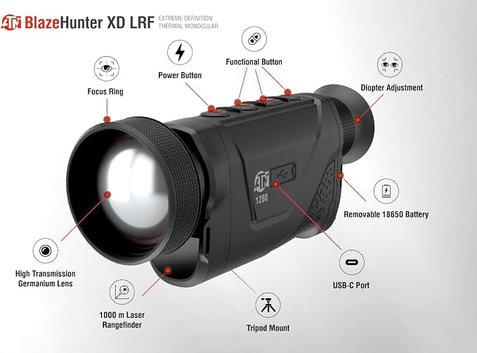 ATN BlazeHunter XD 1280x1024 Thermal Monocular w/SharpIR AI, 1000m Laser - Image 2