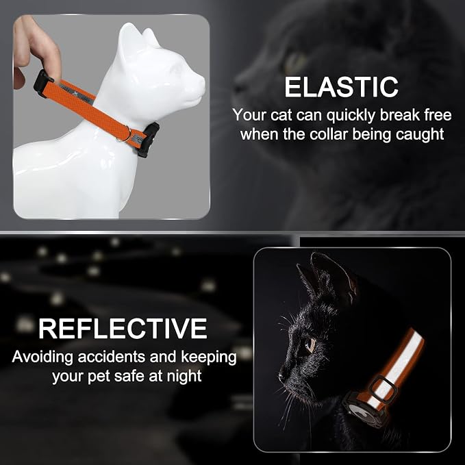 Reflective AirTag Cat Collar, Integrated Cat Tracker Collar - Image 2