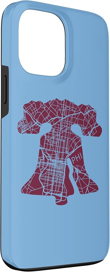Philadelphia Street Map Liberty Bell Vintage Maroon Philly Case - Image 3