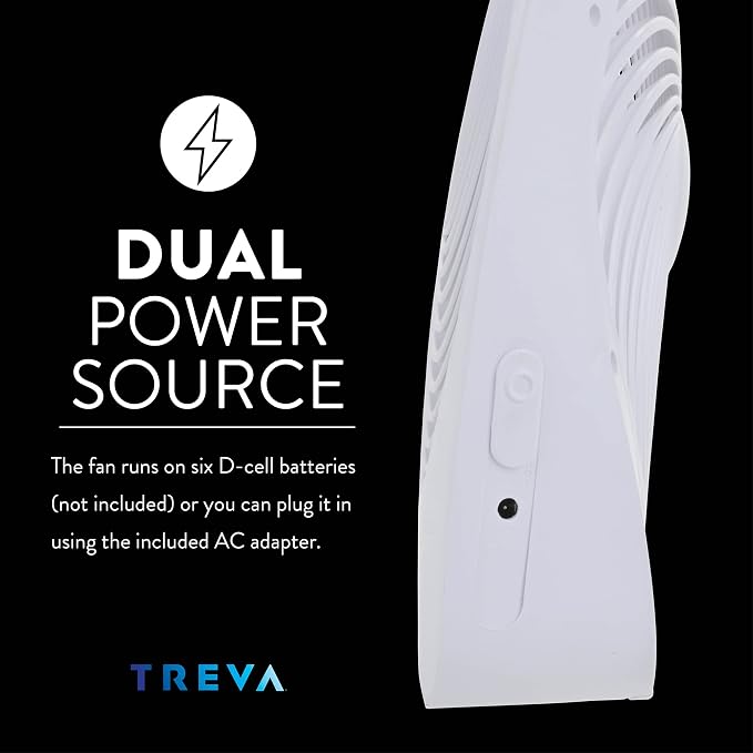 Treva 10-Inch Portable Fan, Powered by Battery and/or AC Adapter - Image 8