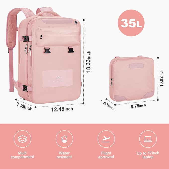 Maelstrom Travel Backpack for Women Men, 35L Laptop Backpack Fits 17-Inch Laptop - Image 3