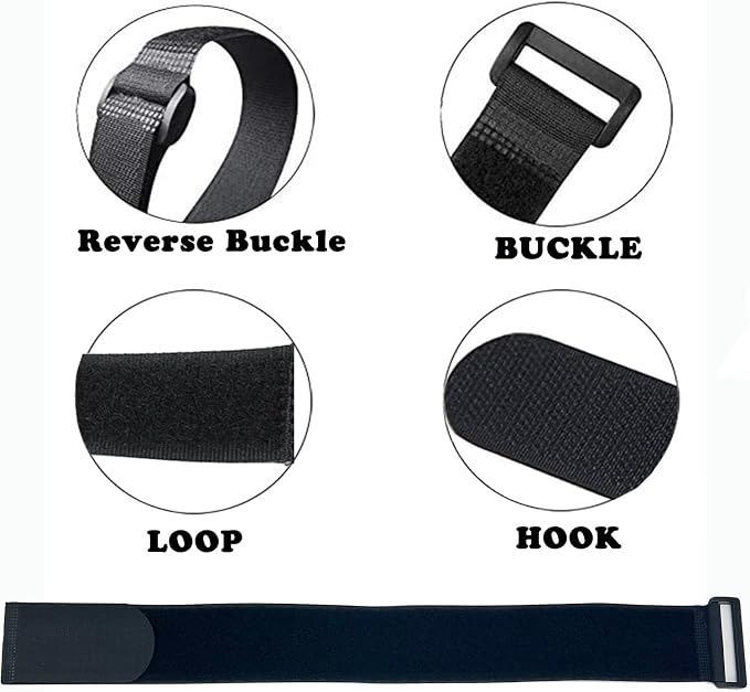 6 Pack Reusable Fastening Cable Ties and Cable Straps, Adjustable Multi-Purpose - Image 3