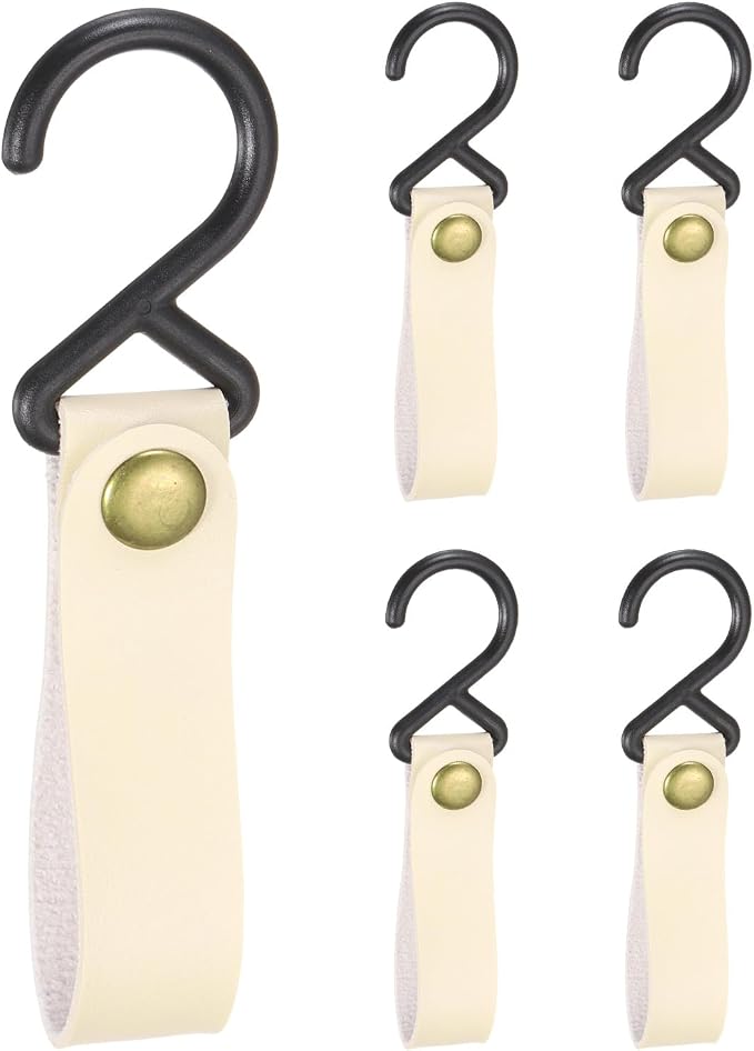 uxcell 5pcs PU Leather Hooks, Leather Straps by uxcell