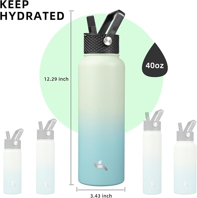 Konokyo 40oz Insulated Water Bottle Stainless Steel Sport Bottles - Image 5