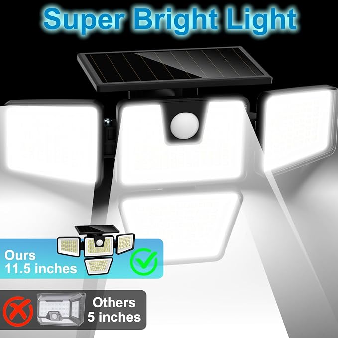 AmeriTop Solar Lights Outdoor, 2 Pack 300 LED High Brightness Cordless Solar - Image 4
