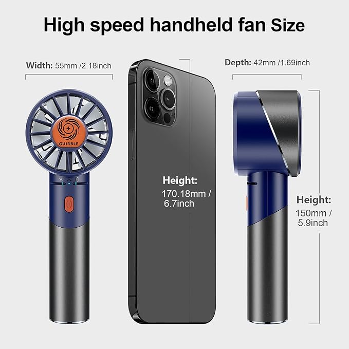 Handheld Fan, Portable Turbo Fan, Powerful Personal Fan, USB Rechargeable Mini - Image 5