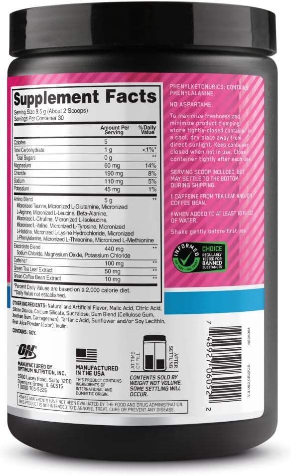 Optimum Nutrition Amino Energy Powder Plus Focus, - Image 4