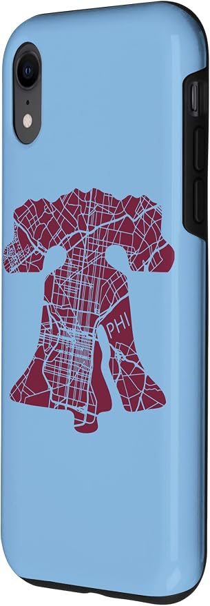 Philadelphia Street Map Liberty Bell Vintage Maroon Philly Case - Image 2