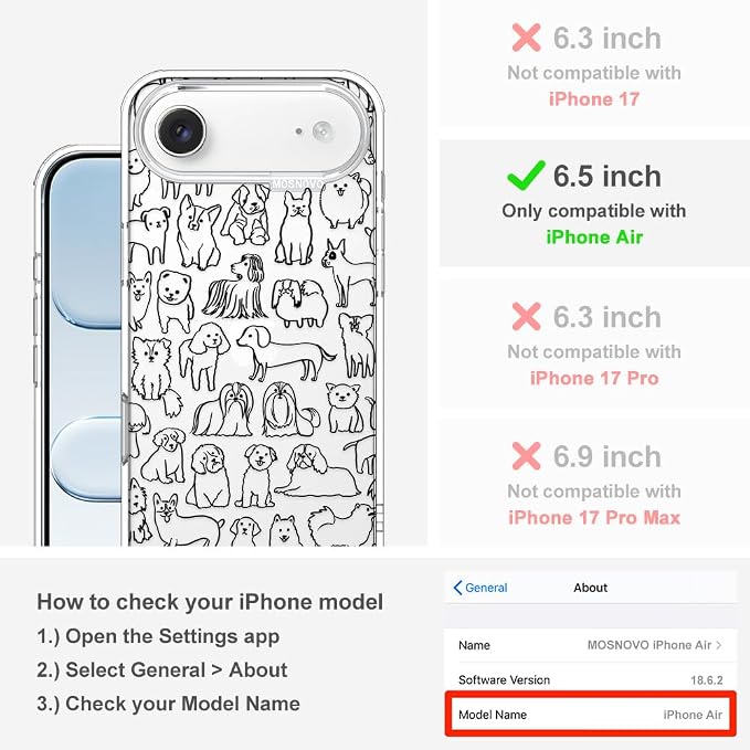 MOSNOVO for iPhone Air Case | Military Grade 6.6ft Drop Tested | Camera Control - Image 2