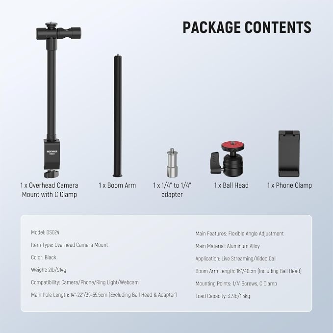 NEEWER Overhead Camera Desk Mount - Image 8