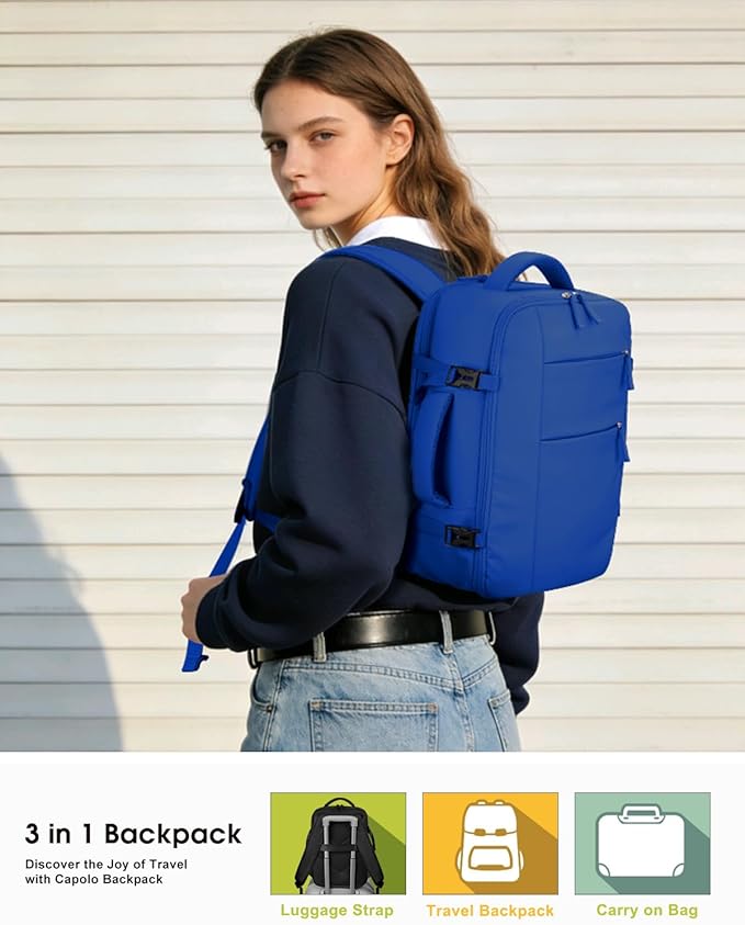 Capolo Travel Backpack for Women Men Waterproof Laptop Backpack Airlines - Image 2