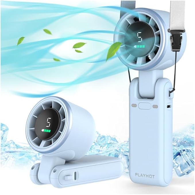 PlayHot Portable Handheld Turbo Fan, 5-Speed Personal Fans, 5000mAh by PlayHot-CoolSummer