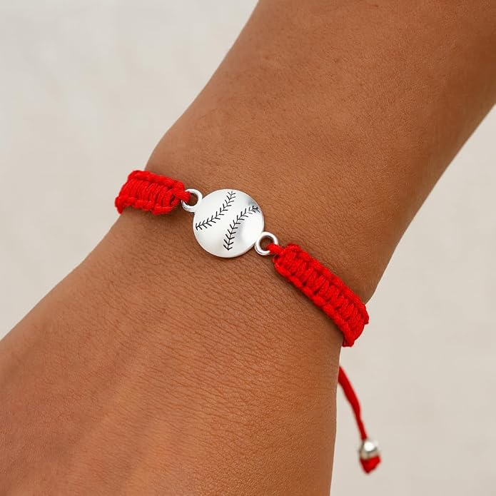 Sportybella - Baseball Bracelet, Baseball Jewelry, Adjustable Braided Baseball - Image 6