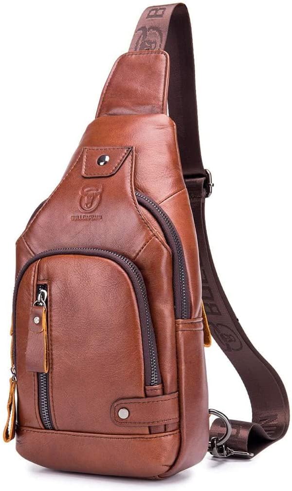Hebetag Leather Sling Bag Hiking Daypack by Hebetag