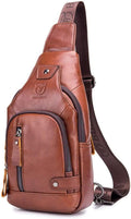 Hebetag Leather Sling Bag Hiking Daypack by Hebetag