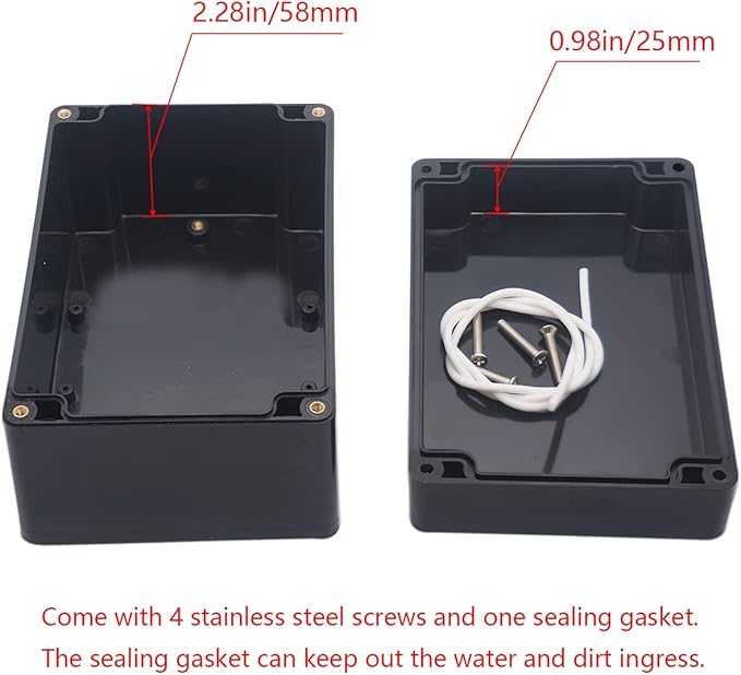 Project Box IP65 Waterproof Junction Box ABS Plastic Black Electrical Boxes DIY - Image 4