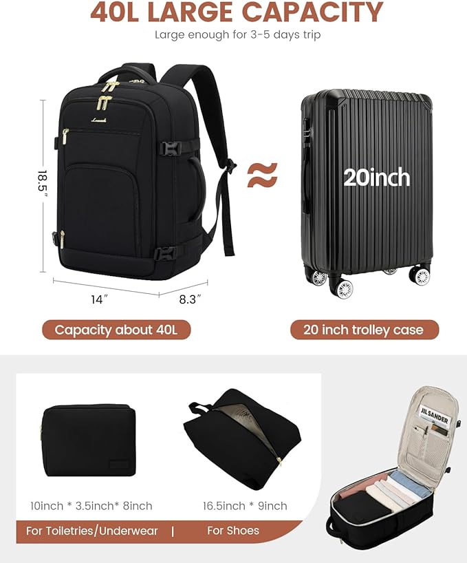 LOVEVOOK Carry On Travel Backpack - Image 3