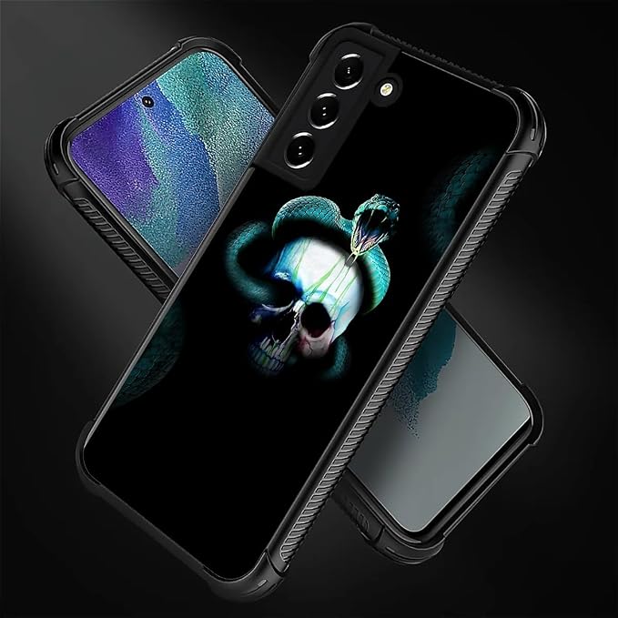 for Samsung Galaxy S22 Case, Skeleton Winding Snake Pattern Graphic Design Girl - Image 3
